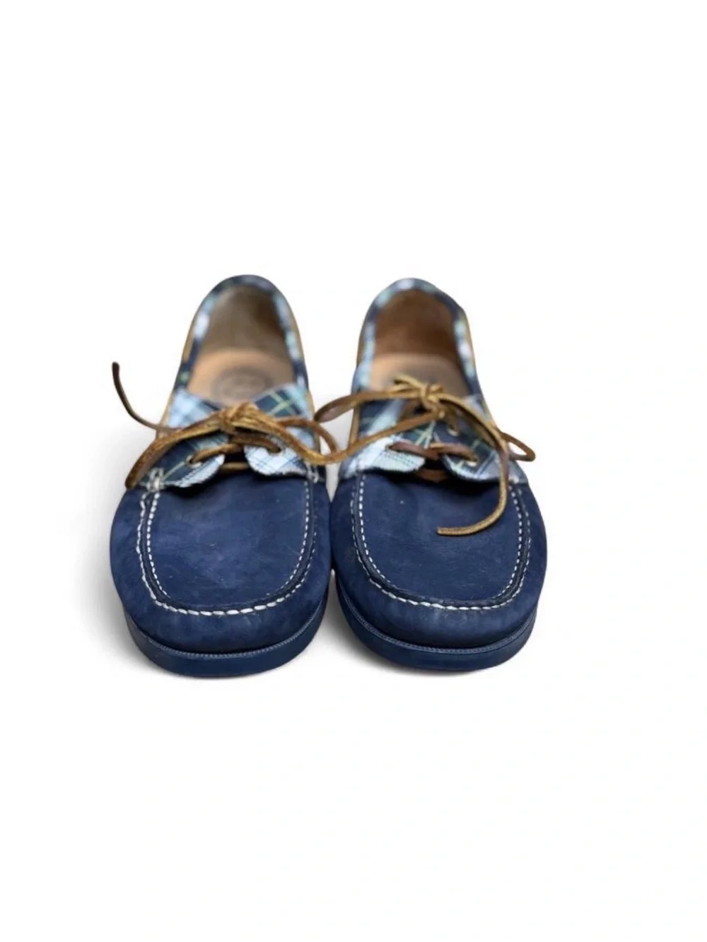 Jack Rogers Easton Navy Nubuck Plaid Boat Shoes Men’s 12 EUC